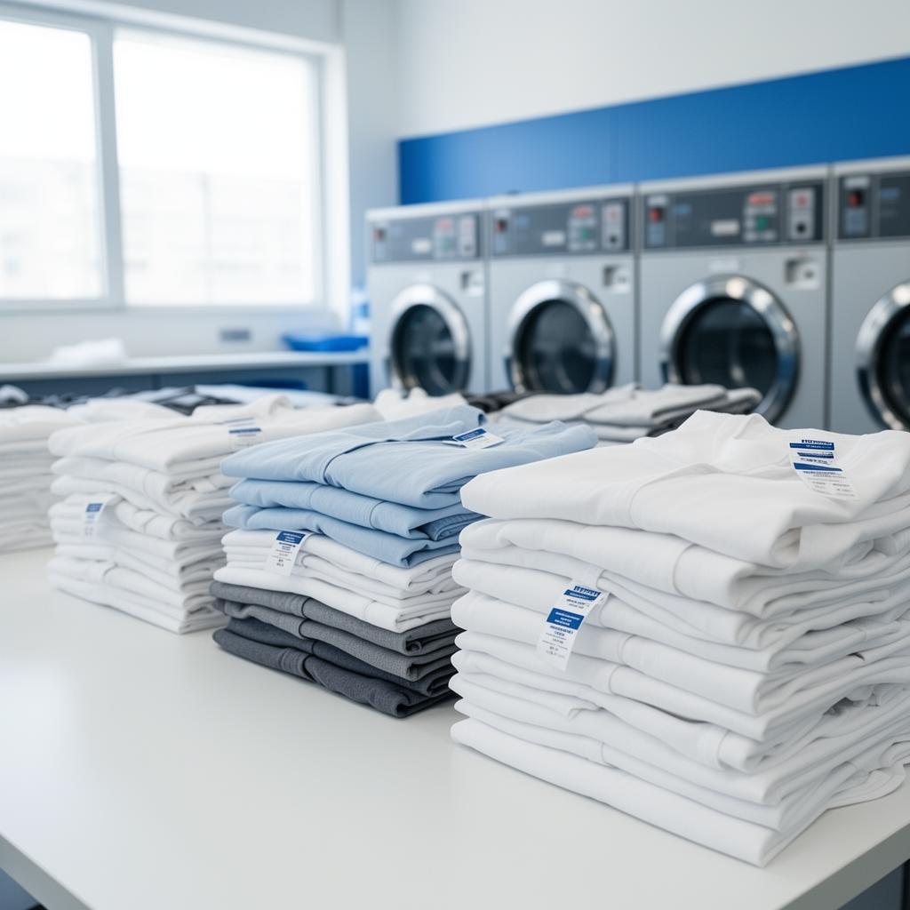 Stacks of cleanly folded clothes